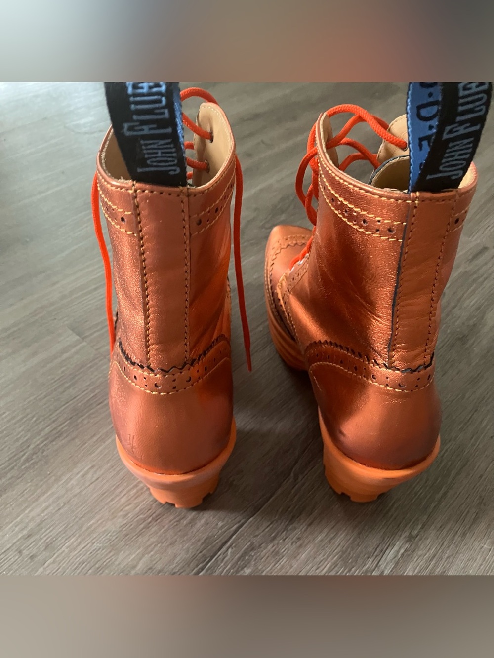 Orange Metallic Bebops John Fluevog size 9 good for size 8 - Picture 6 of 7